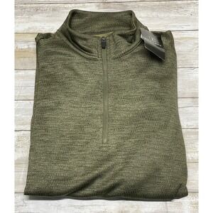 PGA TOUR Men's Medium Olive Green 1/4‎ Zip Pullover Long Sleeve Golf Shirt NEW